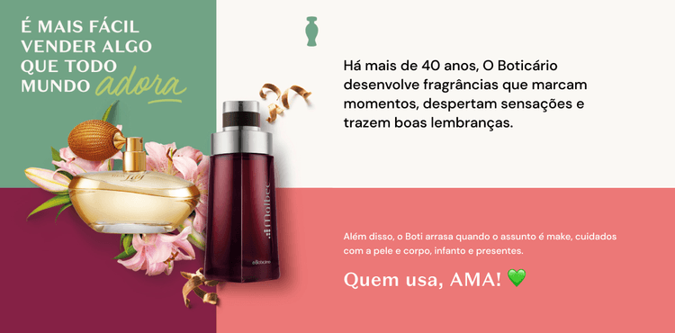 Imagem mosaico com perfumes de O Boticário